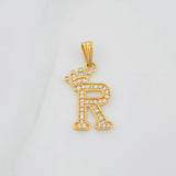 Dije Corona Letra R 1.6 g / 1 in Oro Amarillo 18K
