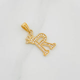 Dije Corona Letra R 1.6 g / 1 in Oro Amarillo 18K