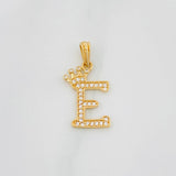 Pendant Crown Letter E 1.3 g / 1 in Yellow Gold 18K