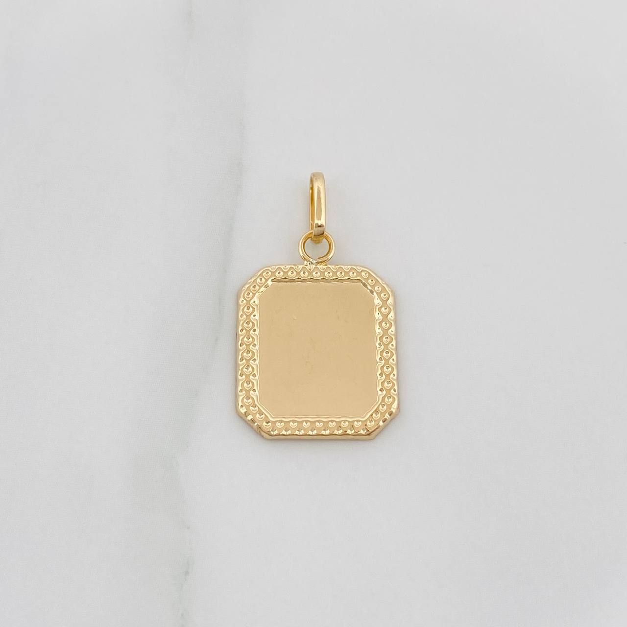 Pendant Bordered Plate 0.7 g / 1 in Yellow Gold 18K
