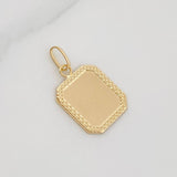 Pendant Bordered Plate 0.7 g / 1 in Yellow Gold 18K