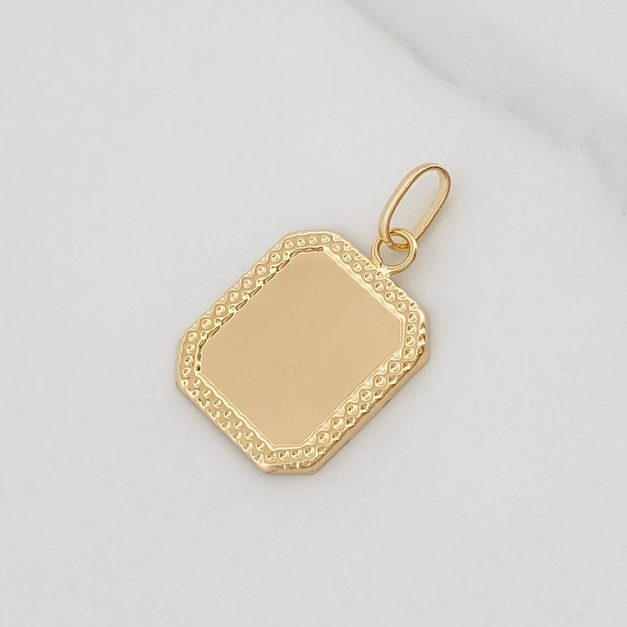 Dije Placa Bordeada 0.7 g / 1 in Oro Amarillo 18K