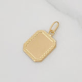 Dije Placa Bordeada 0.7 g / 1 in Oro Amarillo 18K