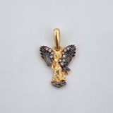 Pendant San Miguel Archangel 1.55gr / 2.1cm White Zirconia Two-tone Black Yellow 18K &