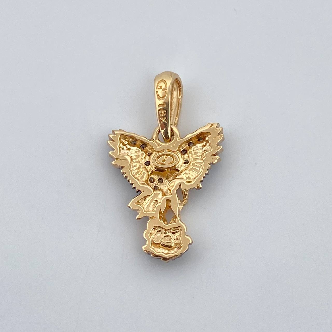 Pendant San Miguel Archangel 1.55gr / 2.1cm White Zirconia Two-tone Black Yellow 18K &