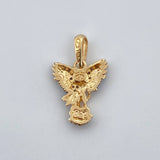 Pendant San Miguel Archangel 1.55gr / 2.1cm White Zirconia Two-tone Black Yellow 18K &