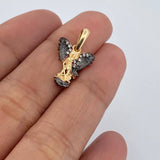 Pendant San Miguel Archangel 1.55gr / 2.1cm White Zirconia Two-tone Black Yellow 18K &