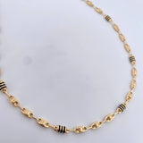 Rustic Chain Barrel 11gr / 51.5cm / 4.6mm Black Rubber Dotted 18K Yellow Gold $