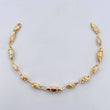 Pulso Rustico Equis Doble 4.1gr / 19cm / 4.2mm Cauchos Amarillos Rosados Aguamarina Oro Amarillo 18K $