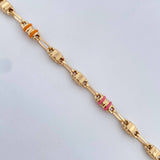 Pulso Rustico Barril 3.75gr / 19cm / 3.4mm Cauchos Verdes Naranjas Rosados Oro Amarillo 18K $