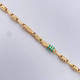 Cadena Rustica Barril Equis Doble 12.45gr / 51.6cm / 4.9mm Circones De Colores Oro Amarillo 18K $