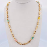Cadena Rustica Barril Equis Doble 12.45gr / 51.6cm / 4.9mm Circones De Colores Oro Amarillo 18K $