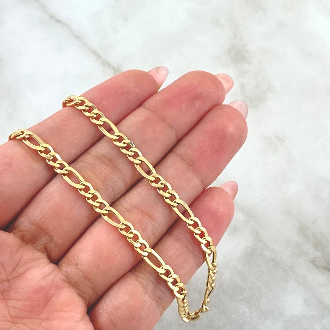 Figaro Chain 7.1gr / 60cm / 4.5mm Yellow Gold +0 18K *