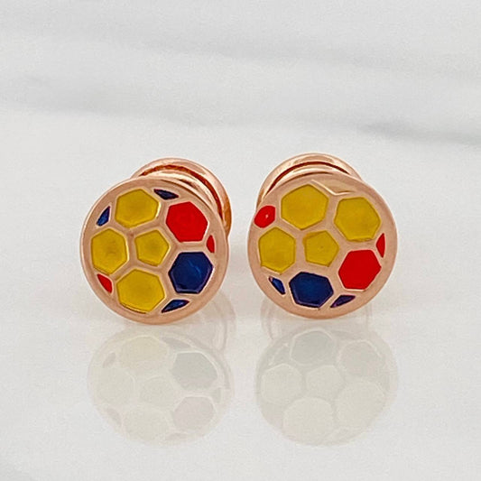 Stud Earrings Football 0.7 g / in / 6.8 mm Rose Gold 18K