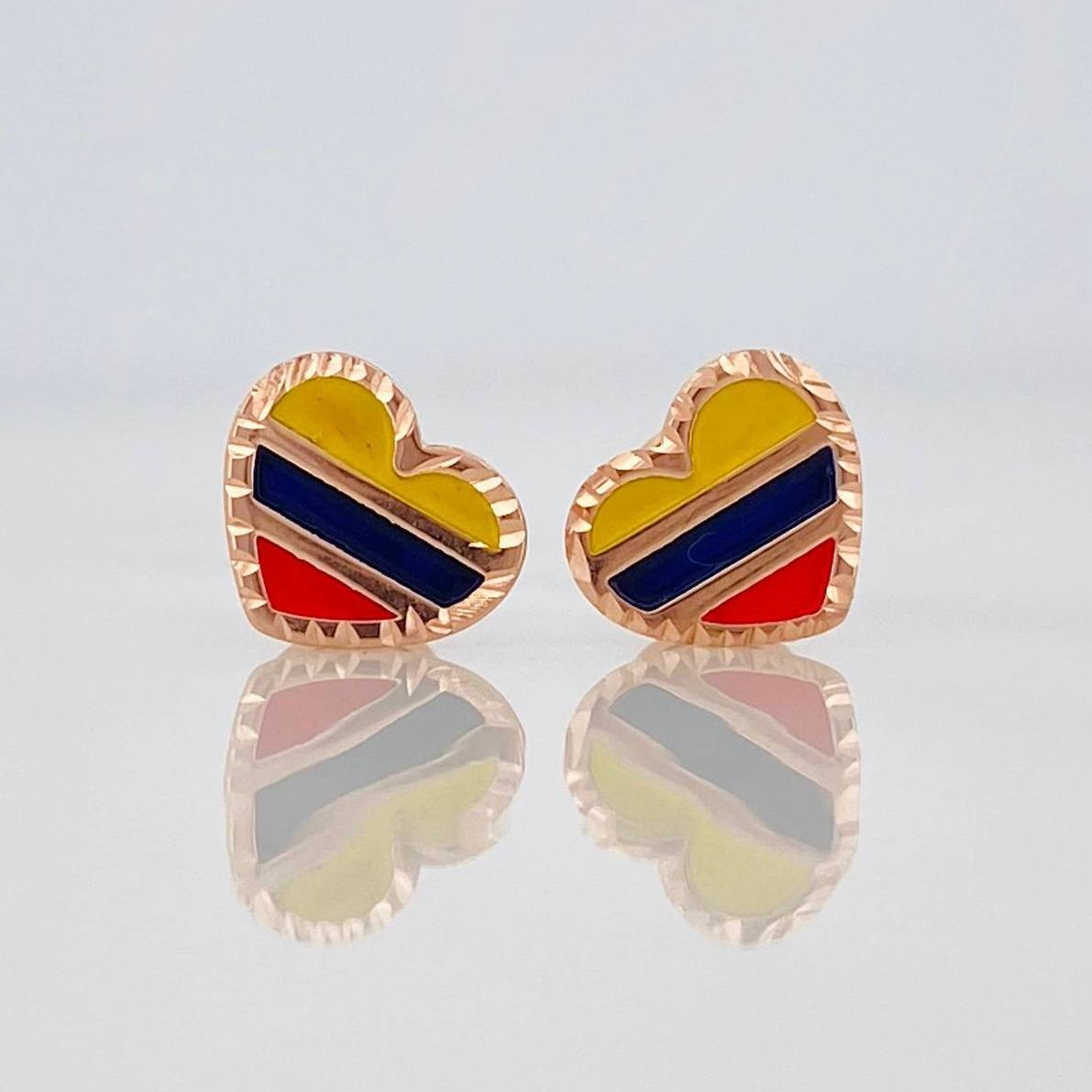 Topos Corazón Tricolor 0.75 g / in / 8 mm Oro Rosa 18K
