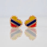 Topos Corazón Tricolor 0.7 g / in / 8 mm Oro Rosa 18K