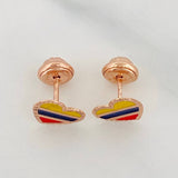 Topos Corazón Tricolor 0.7 g / in / 8 mm Oro Rosa 18K
