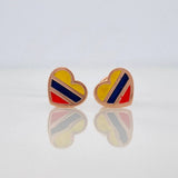 Topos Corazón Tricolor 0.75 g / in / 8 mm Oro Rosa 18K