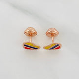 Topos Corazón Tricolor 0.75 g / in / 8 mm Oro Rosa 18K
