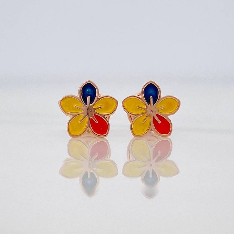 Topos Flor Tricolor 0.7 g / in / 7.4 mm Oro Rosa 18K