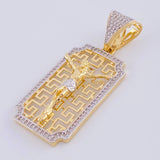 Pendant Tribal Christ 6.85 g / 1 3/4 in Two Golds Yellow White 18K