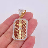 Pendant Tribal Christ 6.85 g / 1 3/4 in Two Golds Yellow White 18K