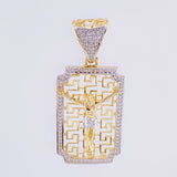 Pendant Tribal Christ 6.85 g / 1 3/4 in Two Golds Yellow White 18K