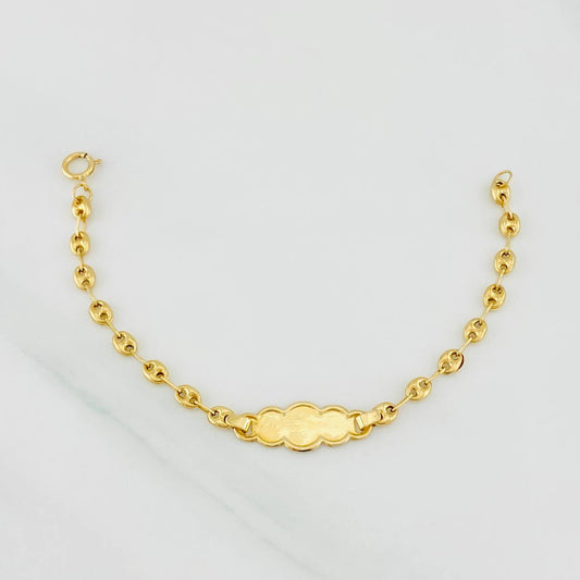 Pulso Bebé Gc Placa Nube 1.9g / 5 3/4 in / 3.46mm Oro Amarillo 18K
