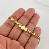 Baby Bracelet GC Dolphin Plate 2g / 6 in / 3.54mm Yellow Gold 18K