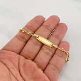 Pulso Bebé GC Placa Rectangular Trenzada 1.95g / 6 in / 3.49mm Oro Amarillo 18K