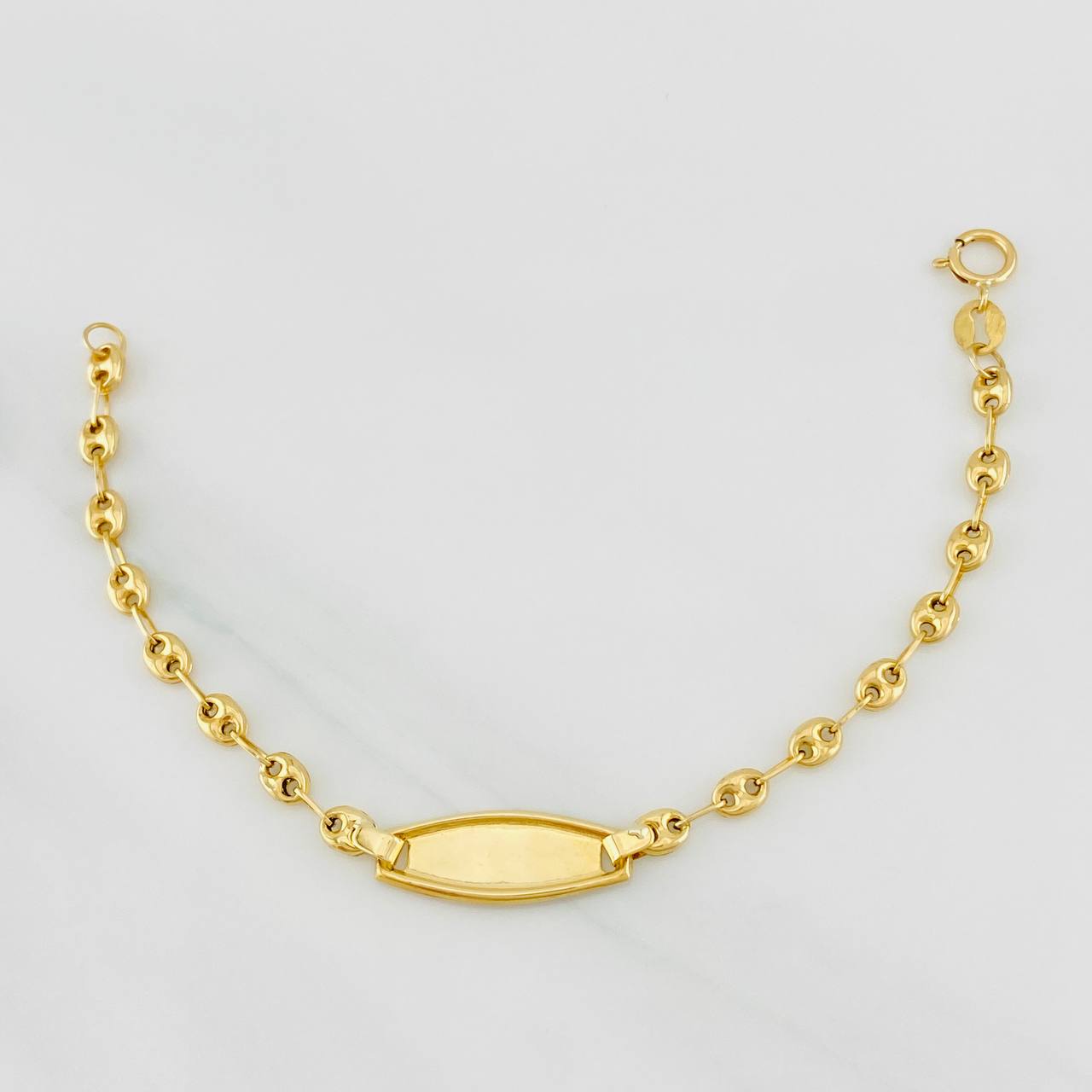Baby Bracelet GC Oval Plate 2g / 5 1/2 in / 3.49mm Yellow Gold 18K