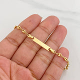 Baby Bracelet GC Rectangular Plate 1.65g / 6 in / 3.4mm 18K Yellow Gold