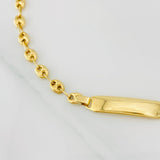 Baby Bracelet GC Rectangular Plate 1.75g / 6 in / 3.49mm 18K Yellow Gold