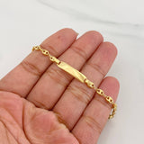 Baby Bracelet GC Rectangular Plate 1.85g / 6 in / 3.31mm 18K Yellow Gold