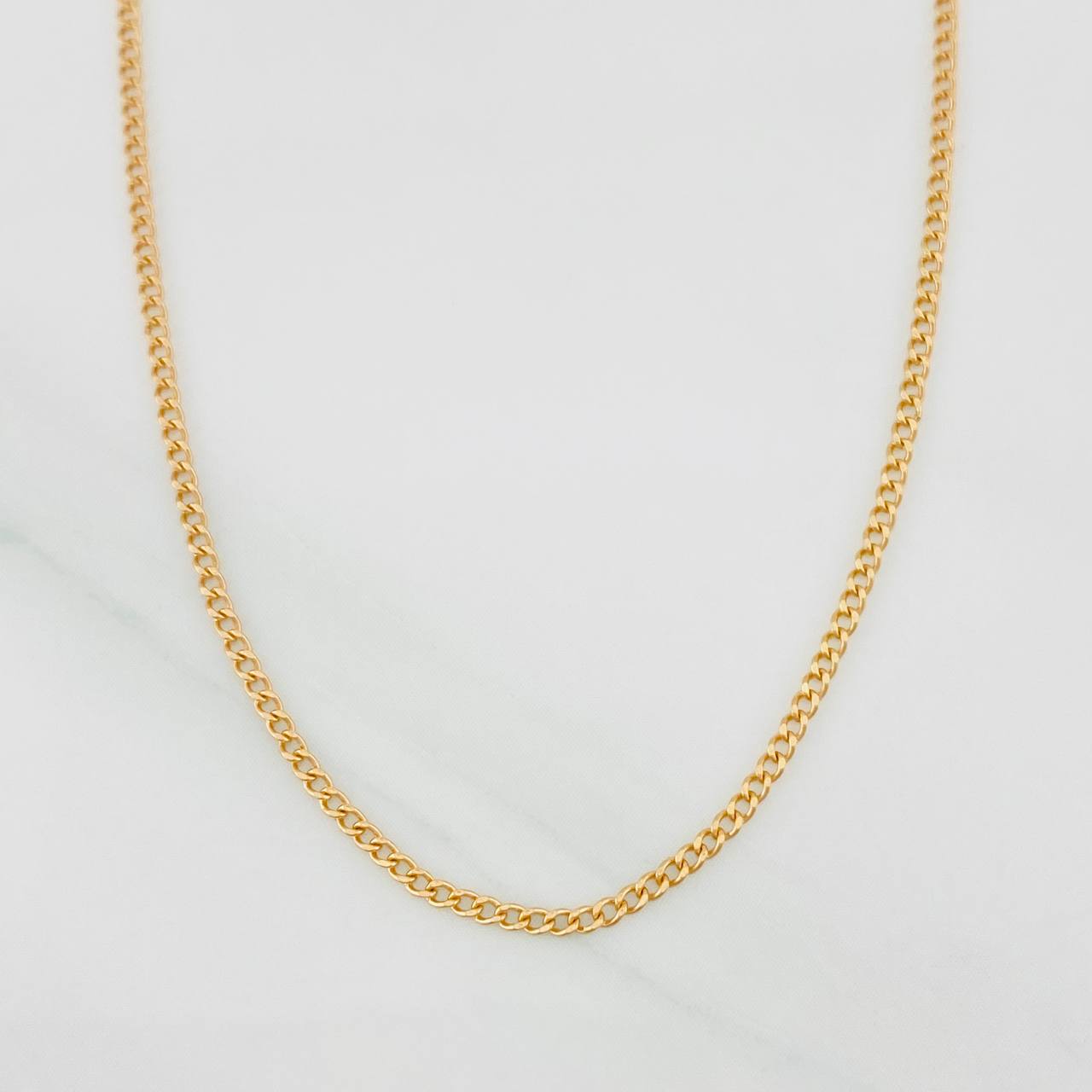 Cadena Mini Cubana 1.45g / 24 in / 1.2mm Oro Amarillo 18K