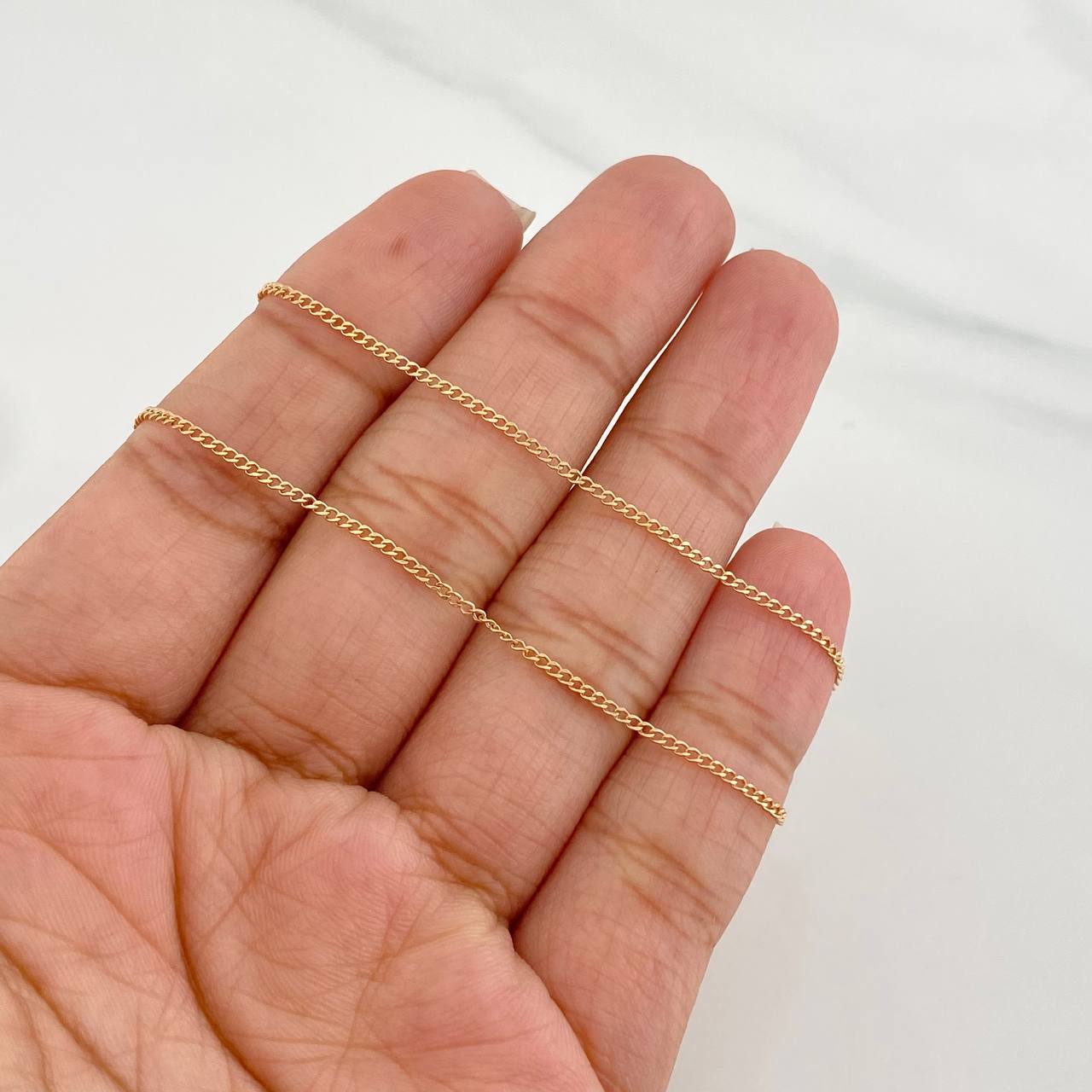 Cadena Mini Cubana 1.45g / 24 in / 1.2mm Oro Amarillo 18K
