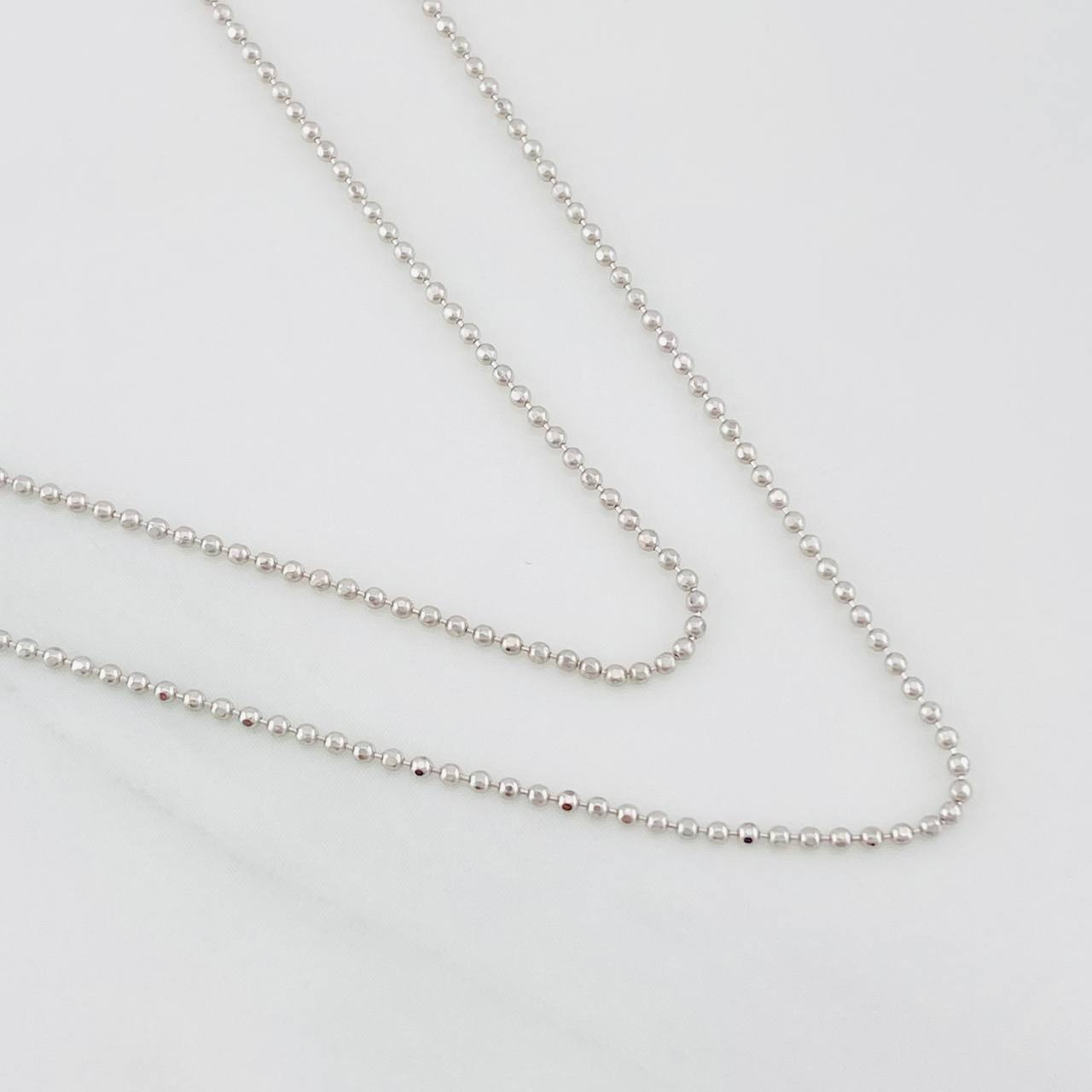 Military Chain 2.7g / 24 in / 0.9mm 18K White Gold
