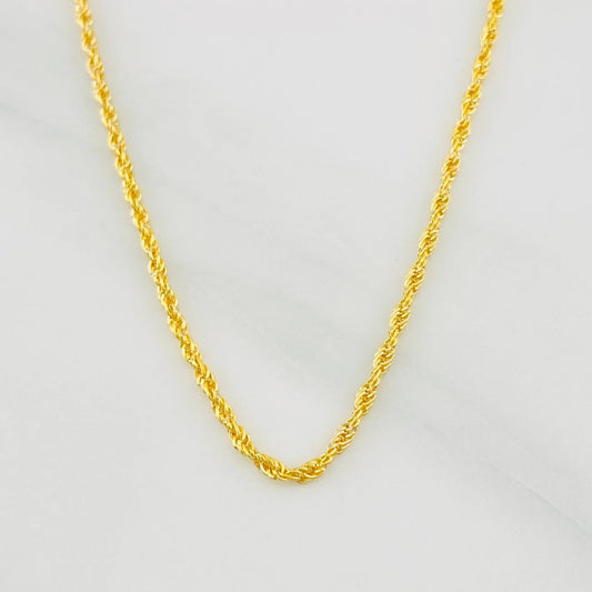 Rope Chain 1.35g / 20 in / 1.4mm 18K Yellow Gold