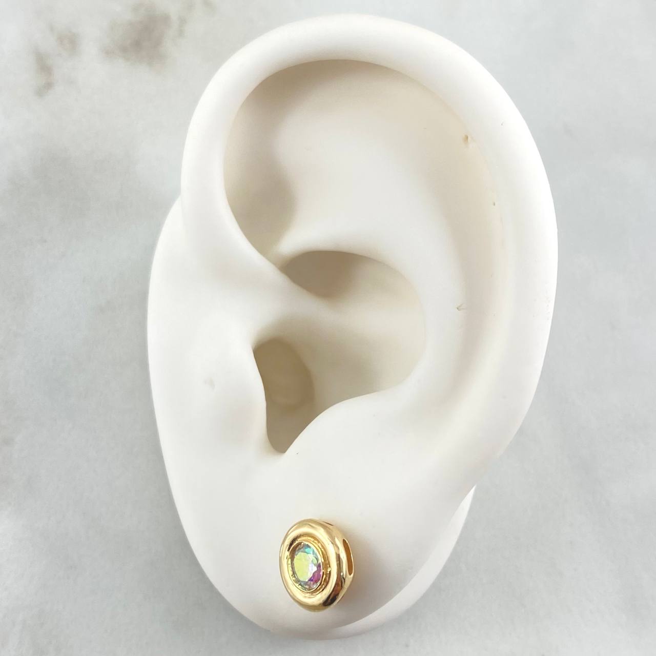 Stud Earrings Central Hoop 2.6gr / Special Pearl 18K Gold *