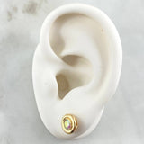 Stud Earrings Central Hoop 2.6gr / Special Pearl 18K Gold *