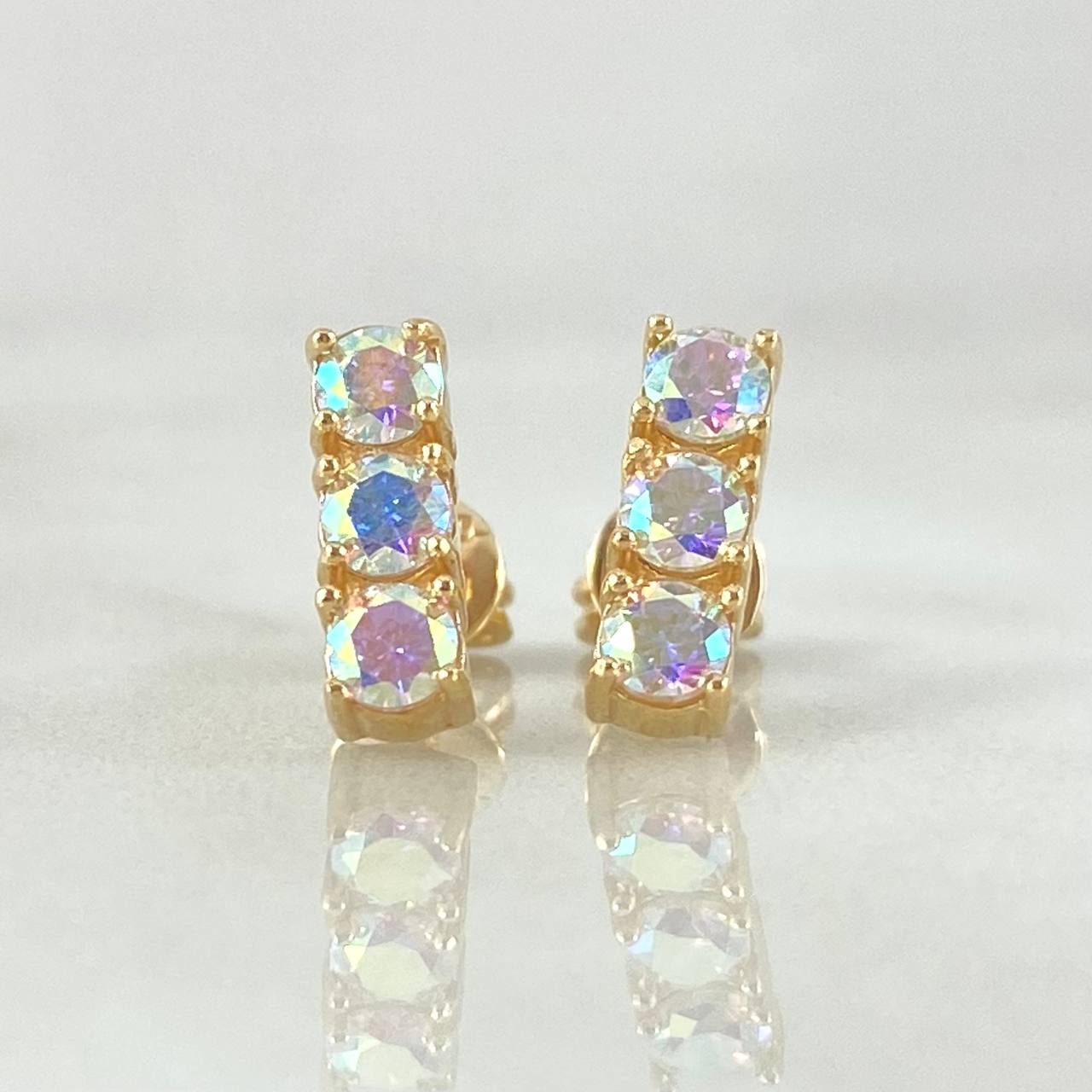 Stud Earrings Trio 2.35gr / 1cm / Pearl.Special 18K Gold *
