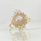 Nevada Hexagonal Set - Stud Earrings 1.7cm - Pendant 2.5cm - Ring Size 6 1/4 8.25gr - White Zircons Special Edition 18K Gold *