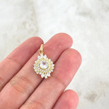 Nevada Hexagonal Set - Stud Earrings 1.7cm - Pendant 2.5cm - Ring Size 6 1/4 8.25gr - White Zircons Special Edition 18K Gold *