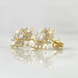 Starry Flower Set - Stud Earrings 1.2cm - Ring Size 5 5gr - White Cubic Zirconia Special Edition 18K Gold *