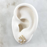 Starry Flower Set - Stud Earrings 1.2cm - Ring Size 5 5gr - White Cubic Zirconia Special Edition 18K Gold *