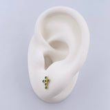 Topos Cruz Tupida 0.65gr / Circones Verdes Oro Amarillo 18K &
