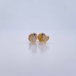 Stud Earrings Bird 0.8gr / Blue White Zircons 18K Yellow Gold &