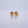 Stud Earrings Flower 0.5gr / White Zircon Yellow Gold 18K &