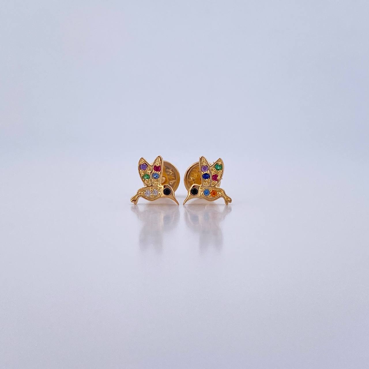 Topos Colibri 0.85gr / Circones Colores Oro Amarillo 18K &