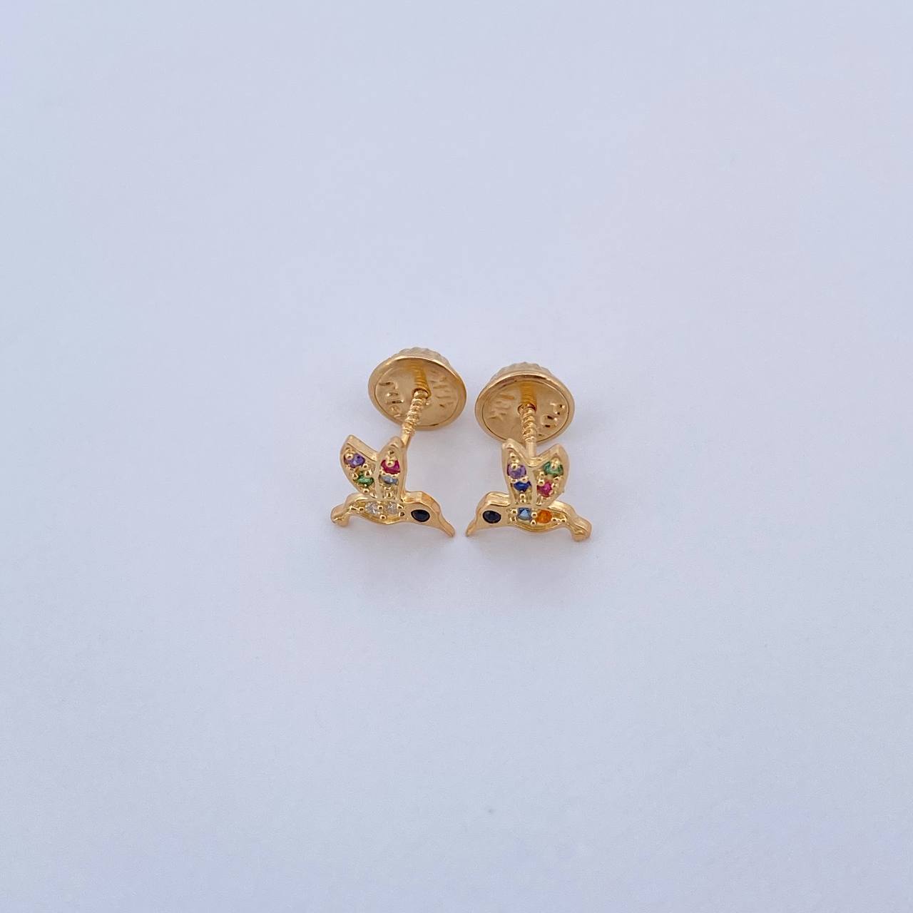 Topos Colibri 0.85gr / Circones Colores Oro Amarillo 18K &